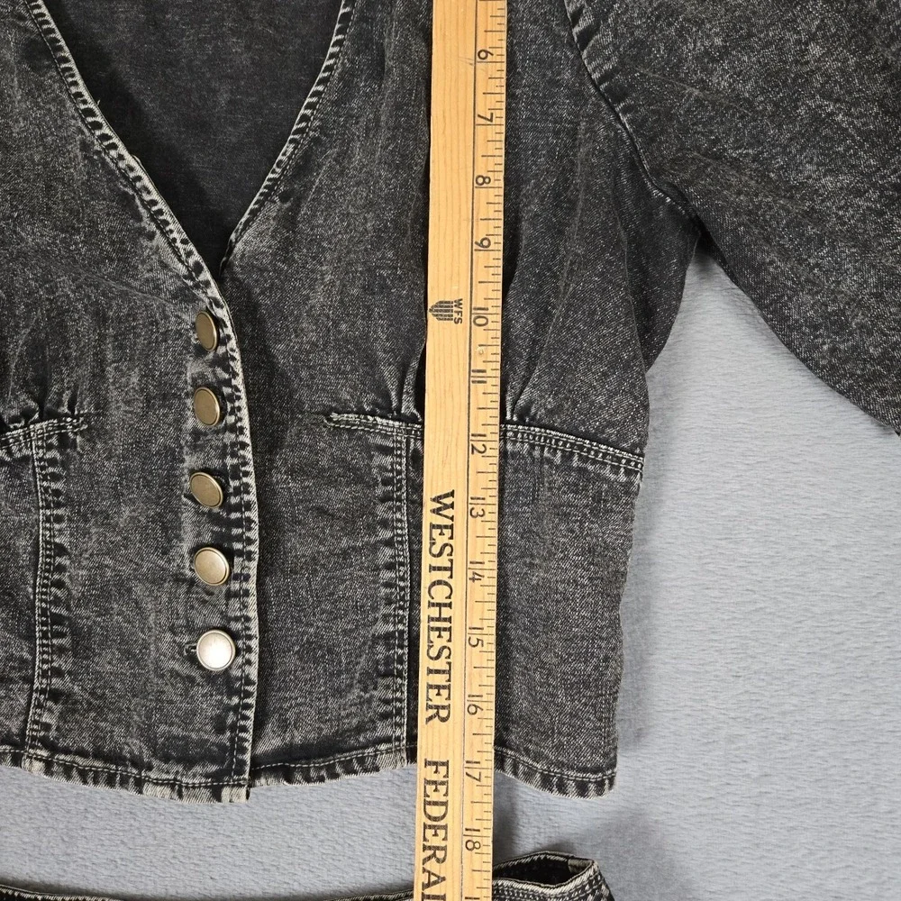 Free‎ People Twice As Nice Summer Top & Shorts Set Womens 8 Denim Black